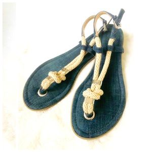 Michael Kors Denim Rope Sandals S6